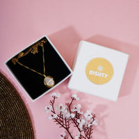 Gold Opal Circle Pendant Chain for Girls Women|Stylish Chain for Every Occasion