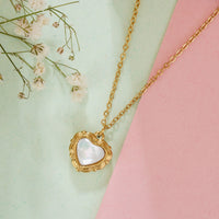 Gold Heart Opal Pendant Chain for Girls Women|Stylish Chain for Every Occasion