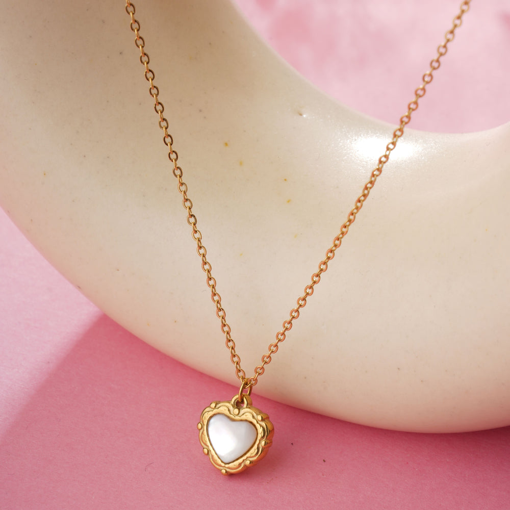 Gold Heart Opal Pendant Chain for Girls Women|Stylish Chain for Every Occasion