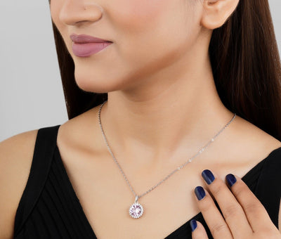 Sparkling Pink Anti Tarnish Anti Allergic chain girls women|Gift for Wife|