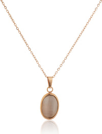Ivory Opal Pendant Chain for Girls Women|Rose Gold Plated|Anniversary Gift|
