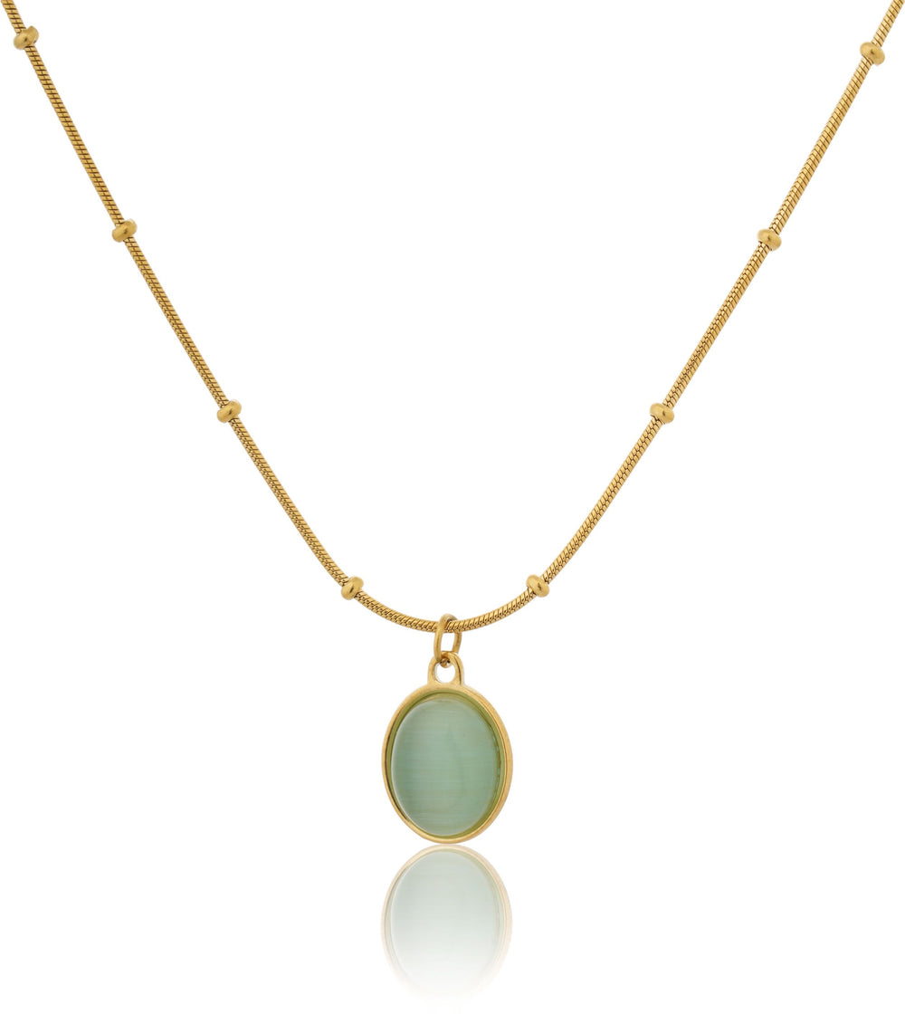 Royal Sapphire Opal Pendant Chain for Girls |Anniversary & Valentine's day Gift