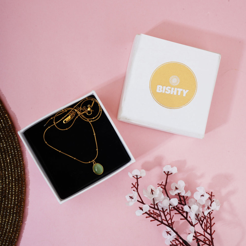 Royal Sapphire Opal Pendant Chain for Girls |Anniversary & Valentine's day Gift