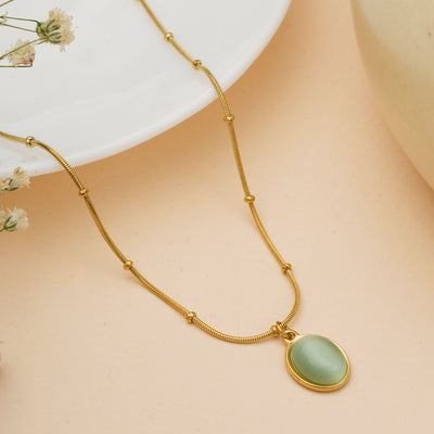 Royal Sapphire Opal Pendant Chain for Girls |Anniversary & Valentine's day Gift