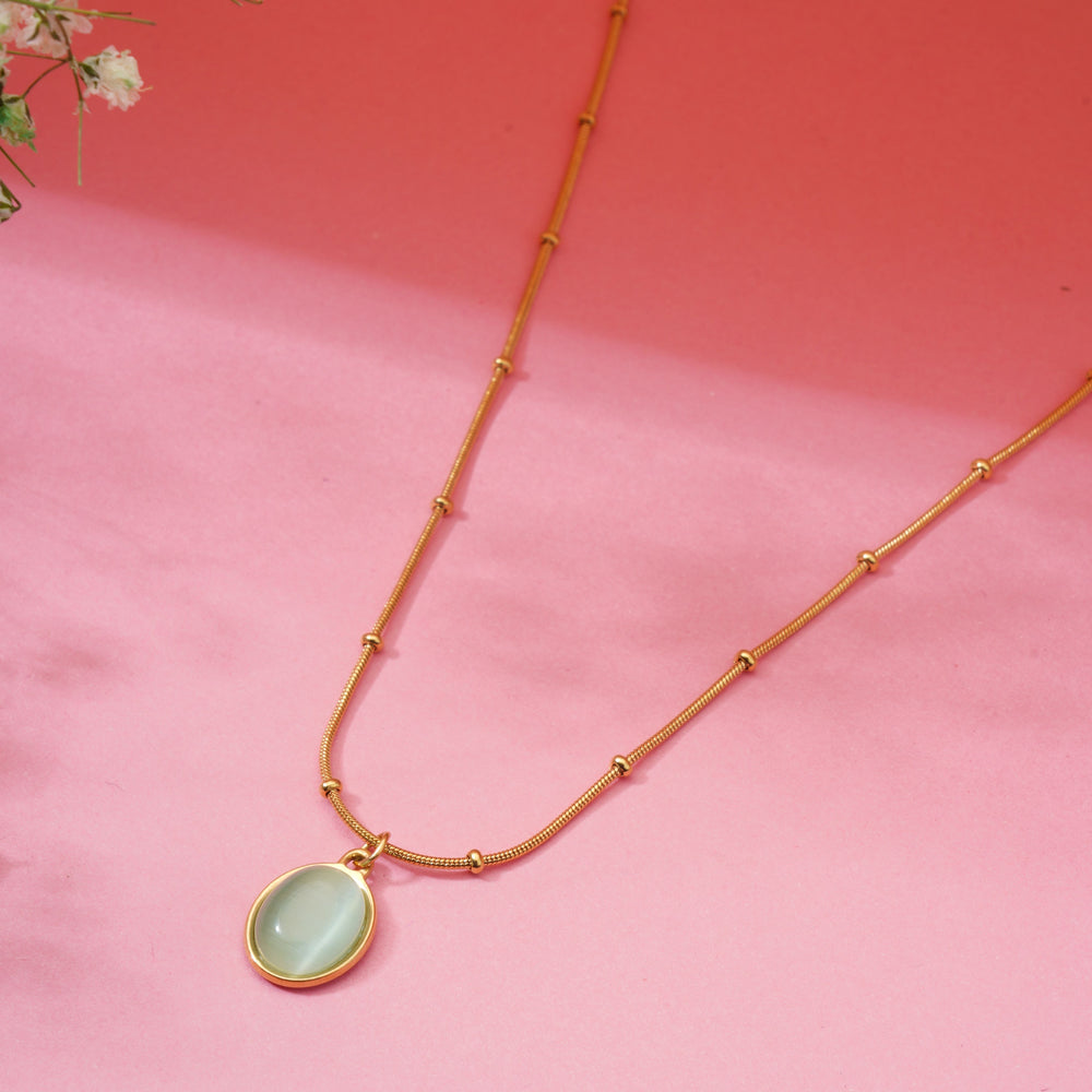 Royal Sapphire Opal Pendant Chain for Girls |Anniversary & Valentine's day Gift