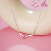 Pink Antler Pendant Chain for Girls Women|Birthday & Anniversary Gift|