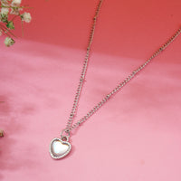 Silver Opal Heart Pendant Chain for Girls Women|Birthday & Anniversary Gift|
