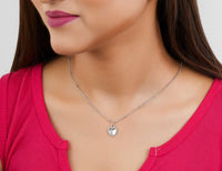Silver Opal Heart Pendant Chain for Girls Women|Birthday & Anniversary Gift|
