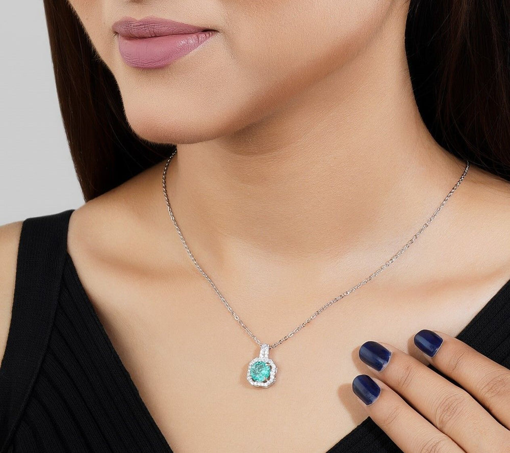 Purple Square Cut Pendant Chain for Girls Women|Birthday & Anniversary Gift|