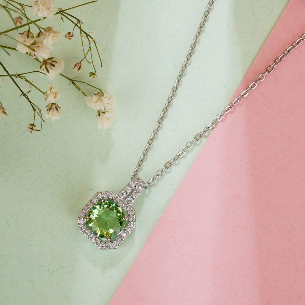 Purple Square Cut Pendant Chain for Girls Women|Birthday & Anniversary Gift|