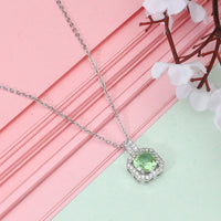Green Square Cut Pendant Chain for Girls Women|Birthday & Anniversary Gift|