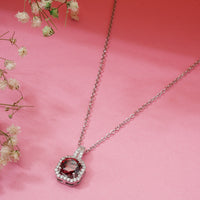 Purple Square Cut Pendant Chain for Girls Women|Birthday & Anniversary Gift|