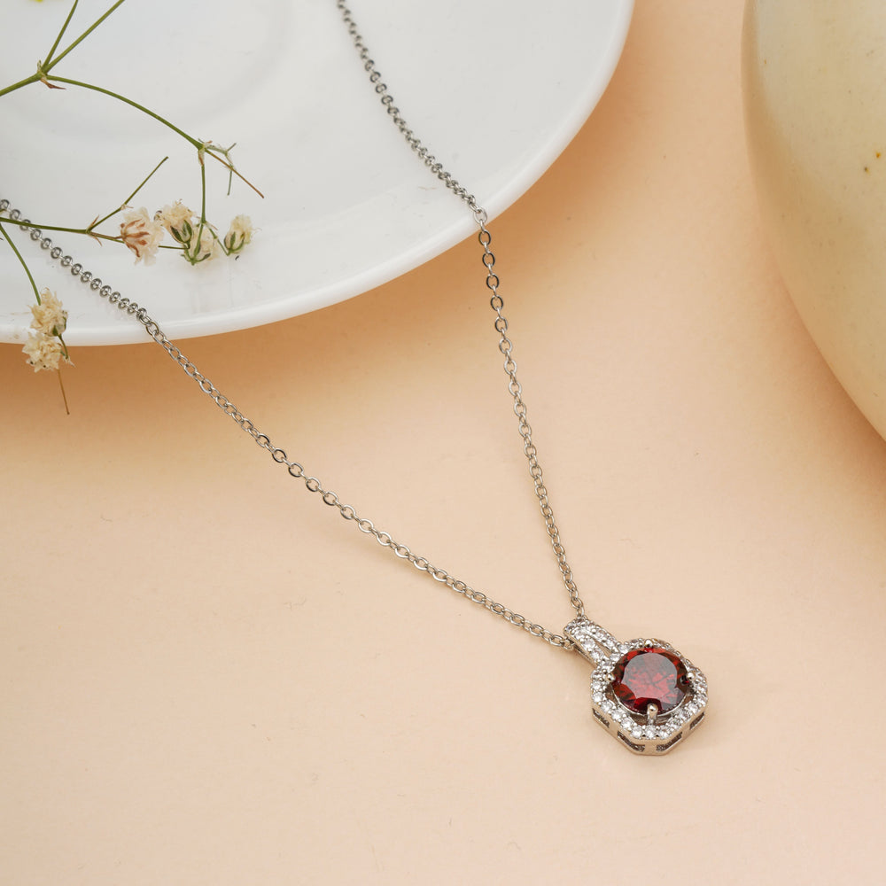 Purple Square Cut Pendant Chain for Girls Women|Birthday & Anniversary Gift|