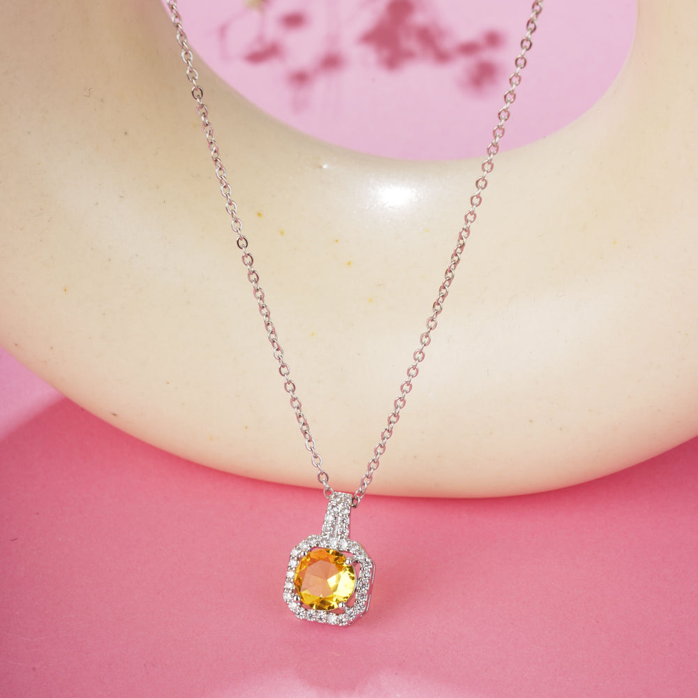 Purple Square Cut Pendant Chain for Girls Women|Birthday & Anniversary Gift|