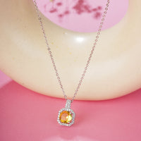 Purple Square Cut Pendant Chain for Girls Women|Birthday & Anniversary Gift|