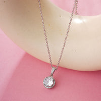 Rose Gold Round Cut Pendant Chain for Girls Women|Birthday & Anniversary Gift|