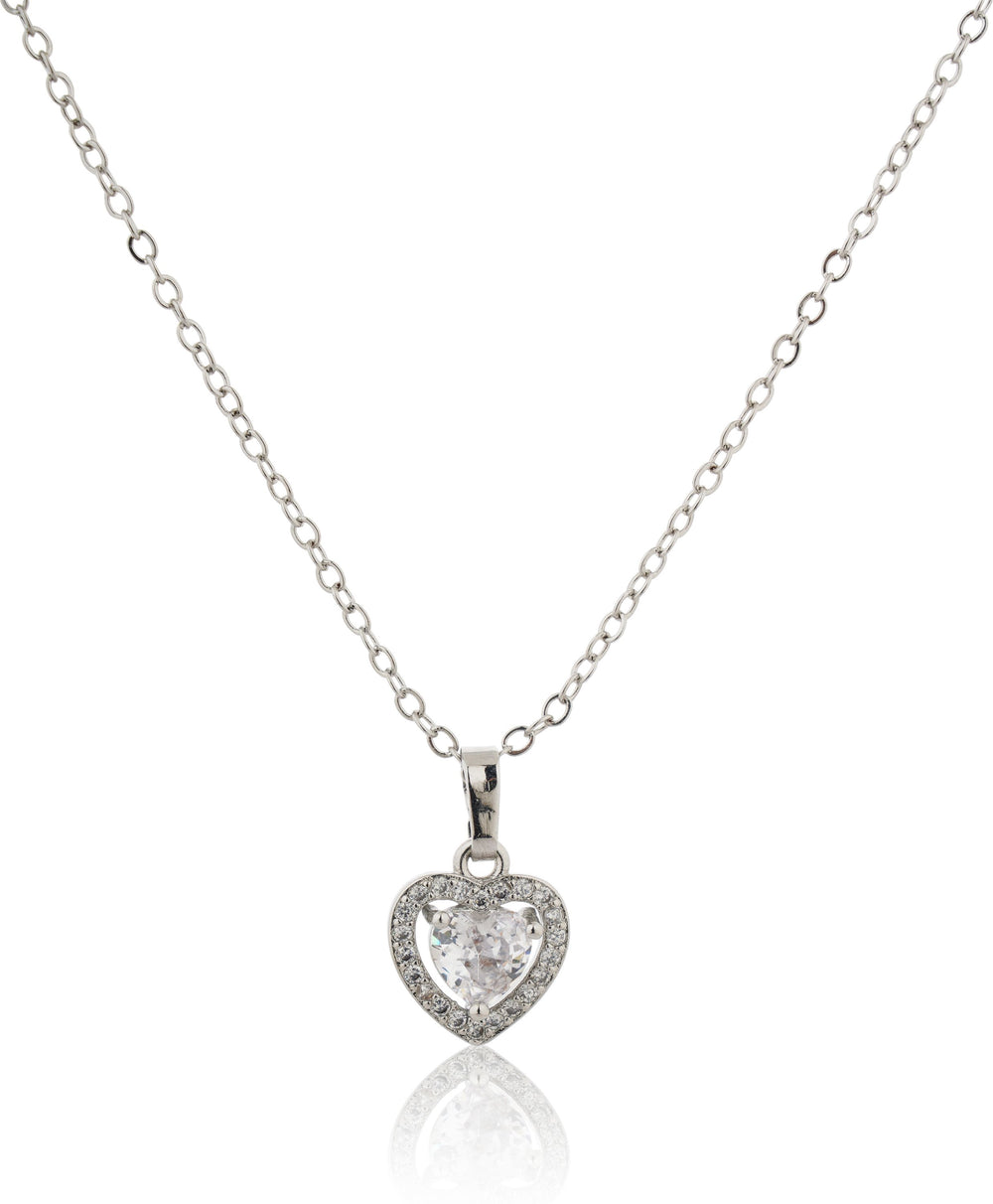 Sparkling Silver Heart Pendant Chain for Girls Women|Birthday Anniversary Gift