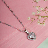 Sparkling Silver Heart Pendant Chain for Girls Women|Birthday Anniversary Gift