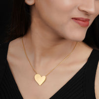 BISHTY Black Heart shaped Gold platedReversible pendant necklace chain