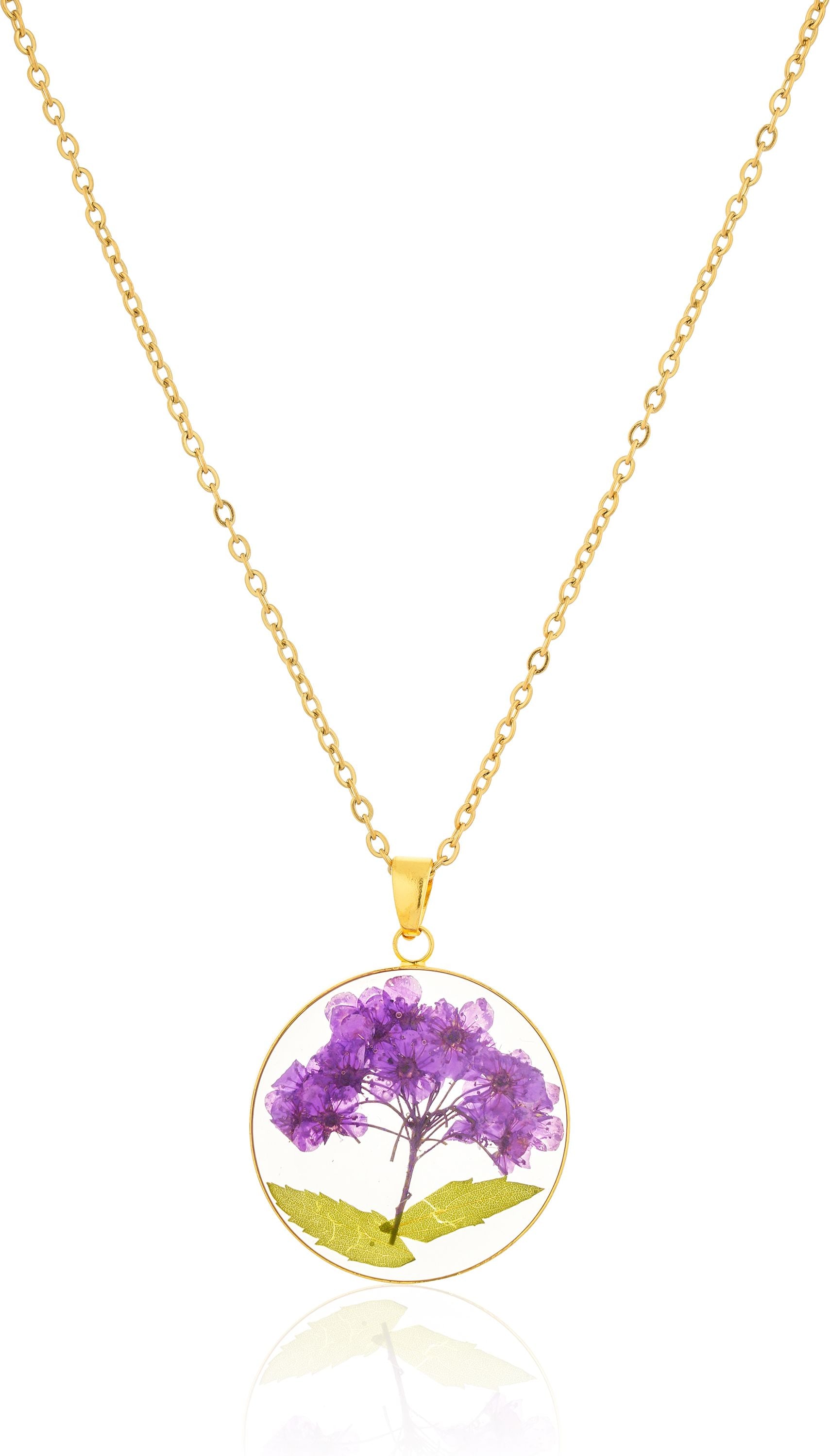 Dried Resin Real Flower Pendant chain for girls | Anniversary Gift | Birthday Gift