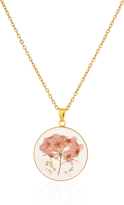 Dried Resin Real Flower Pendant chain for girls | Anniversary Gift | Birthday Gift - Second Image