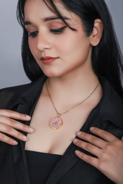 Dried Resin Real Flower Pendant chain for girls | Anniversary Gift | Birthday Gift - Second Image