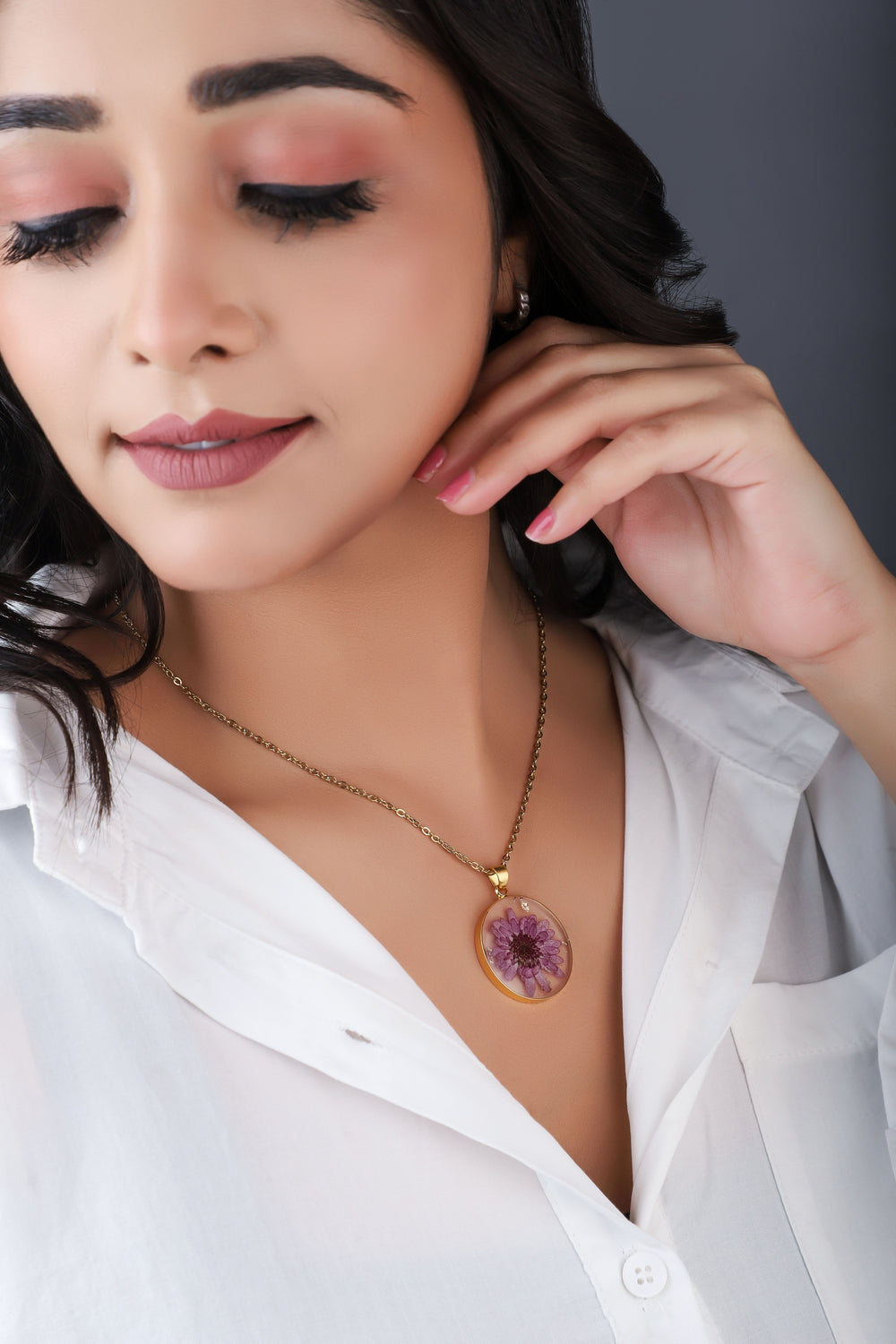 Dried Resin Real Flower Pendant chain for girls | Anniversary Gift | Birthday Gift