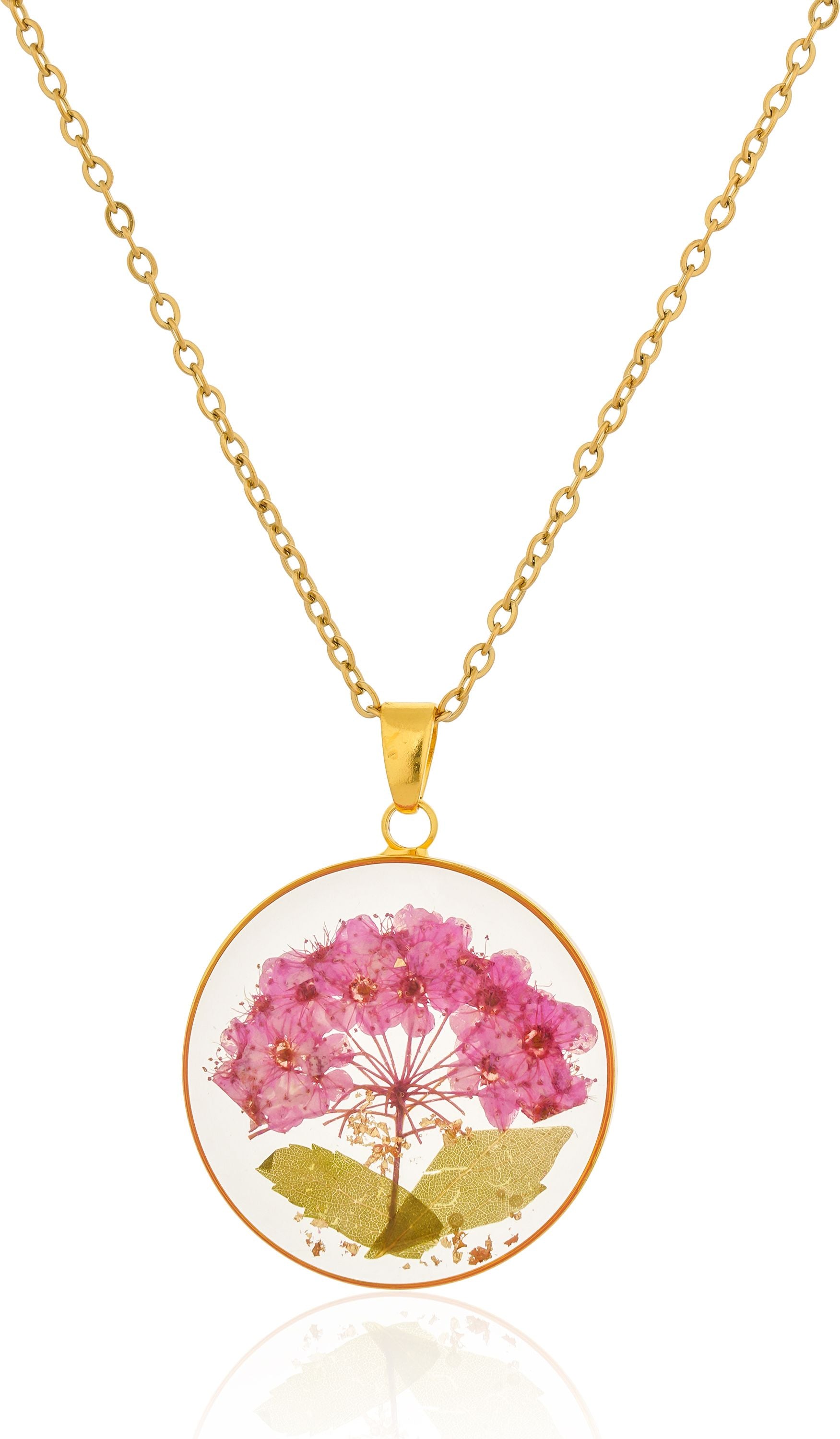 Dried Resin Real Flower Pendant chain for girls | Anniversary Gift | Birthday Gift