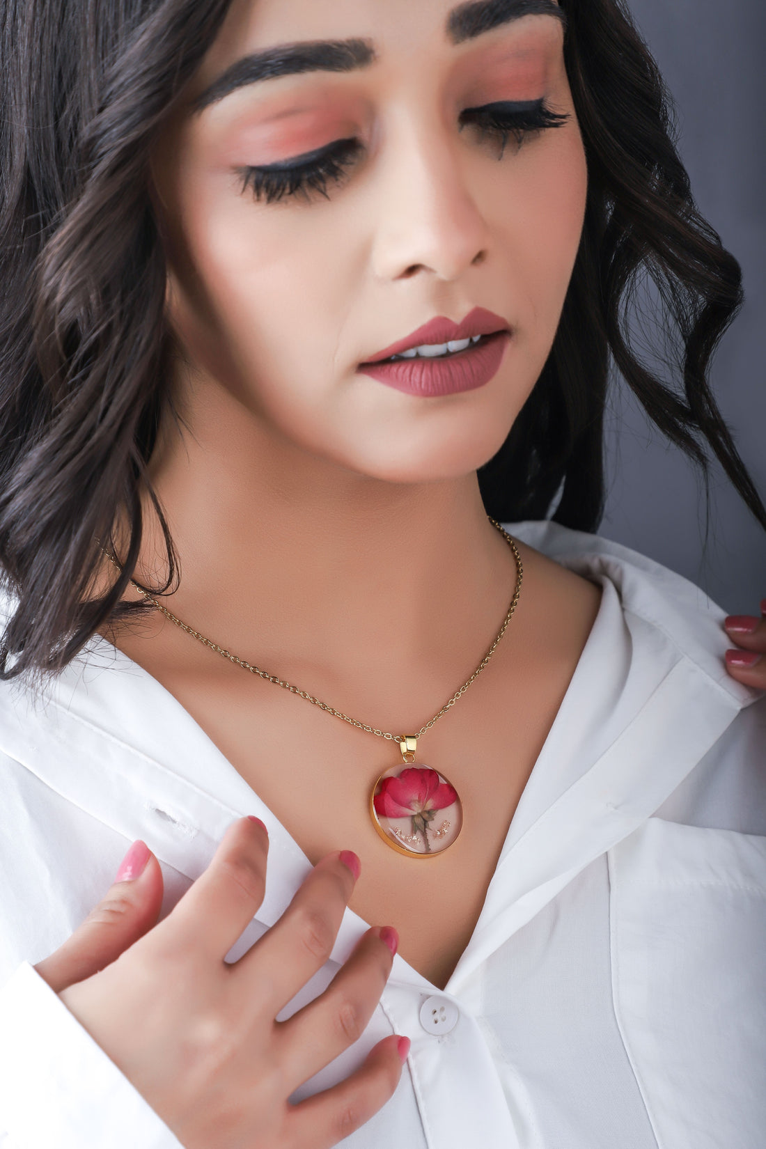 Dried Resin Real Flower Pendant chain for girls | Anniversary Gift | Birthday Gift