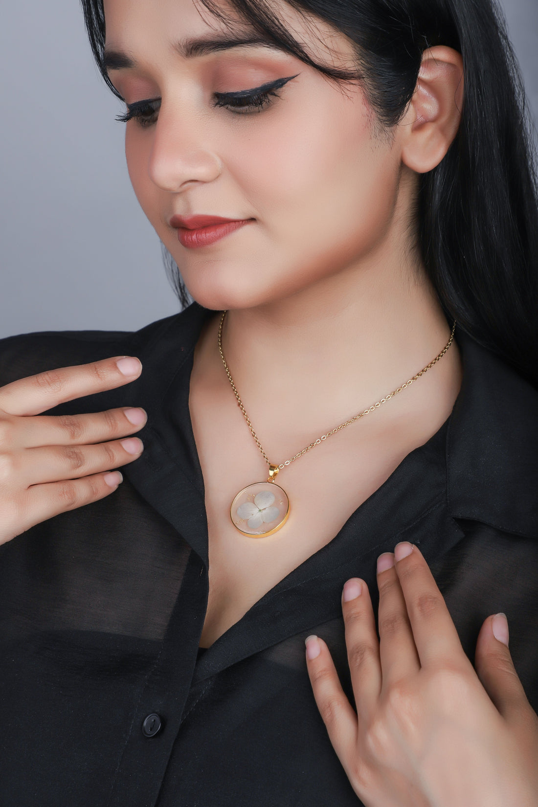 Dried Resin Real Flower Pendant chain for girls | Anniversary Gift | Birthday Gift