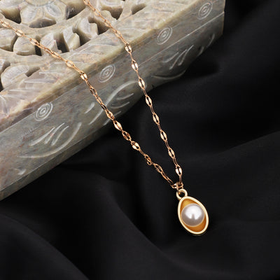 BISHTY Pearl Anti Tarnish chain for girls women - Second Image