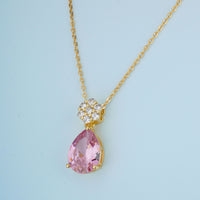 Elegant Anti Tarnish Stone Pendant Chain – Perfect Valentine's Day Gift for Girls & Women.