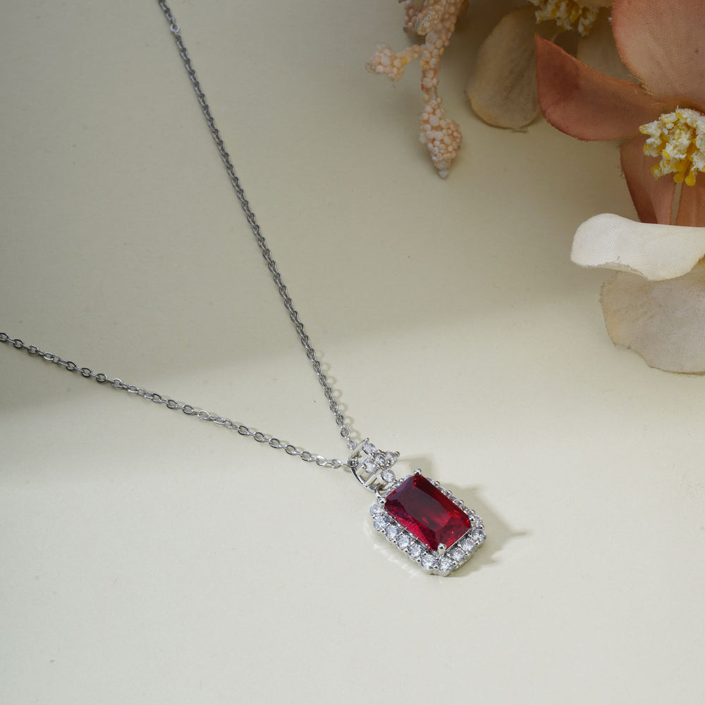 Elegant Red Stone Anti Tarnish Anti Allergic Skin Safe chain girls women