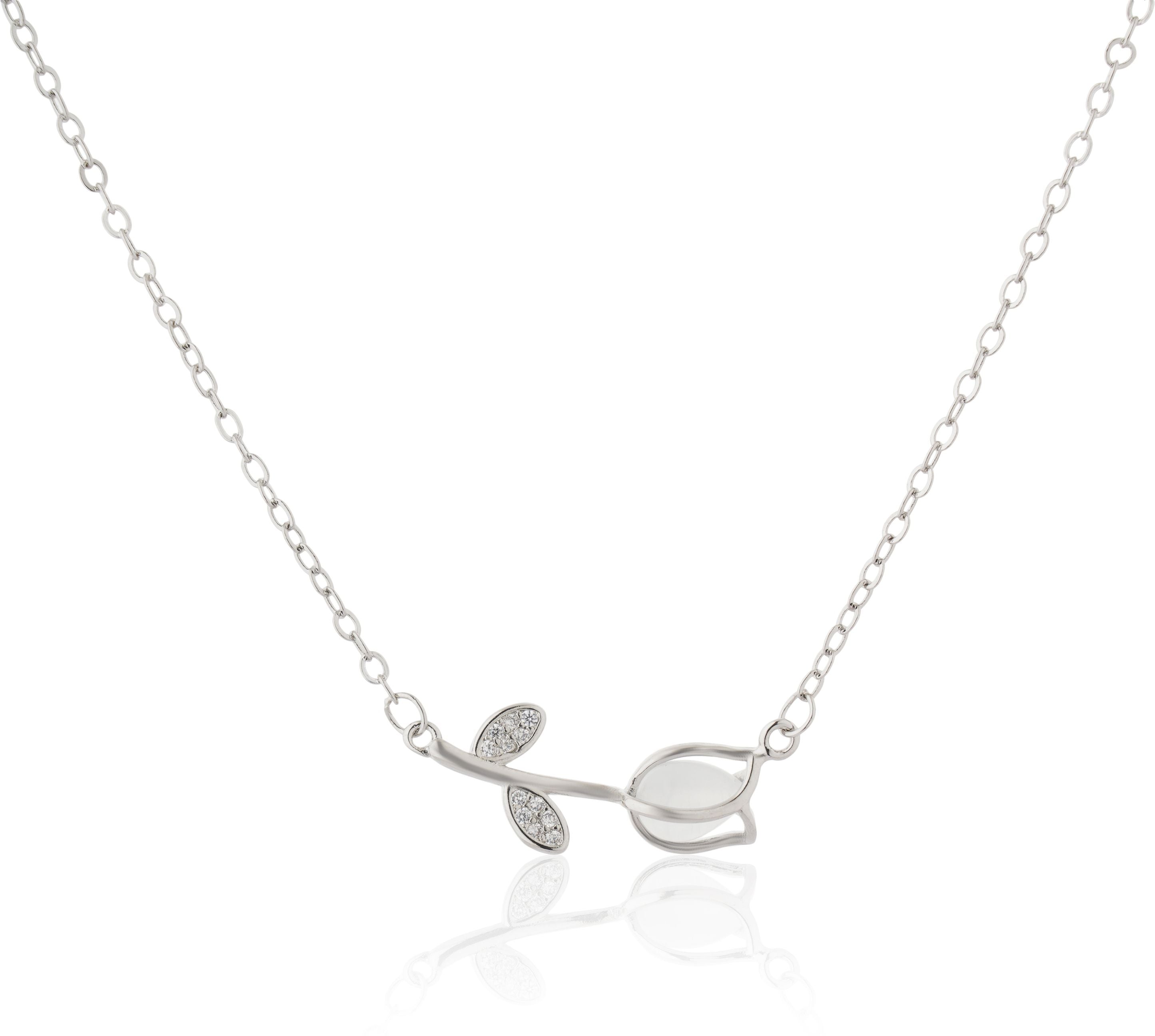 Rose Pendant Chain for Girls Women|Silver Plated|Anniversary Gift|