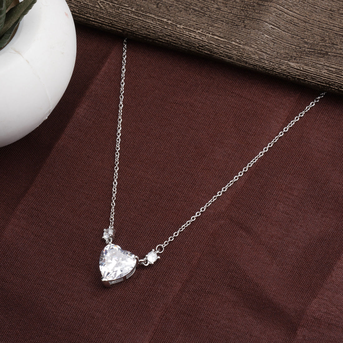 Trendy Silver Heart pendant chain for girls | Birthday Gift | Skin Safe