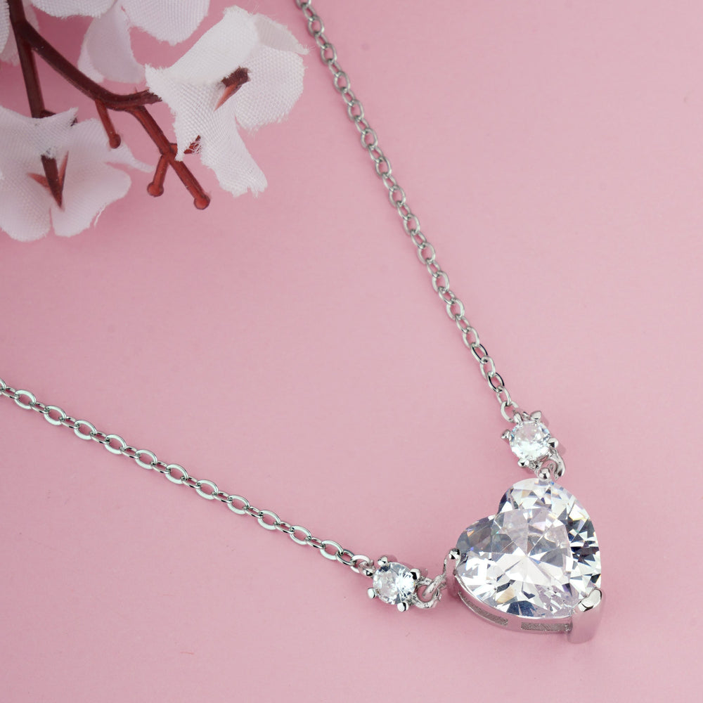 Trendy Silver Heart pendant chain for girls | Birthday Gift | Skin Safe