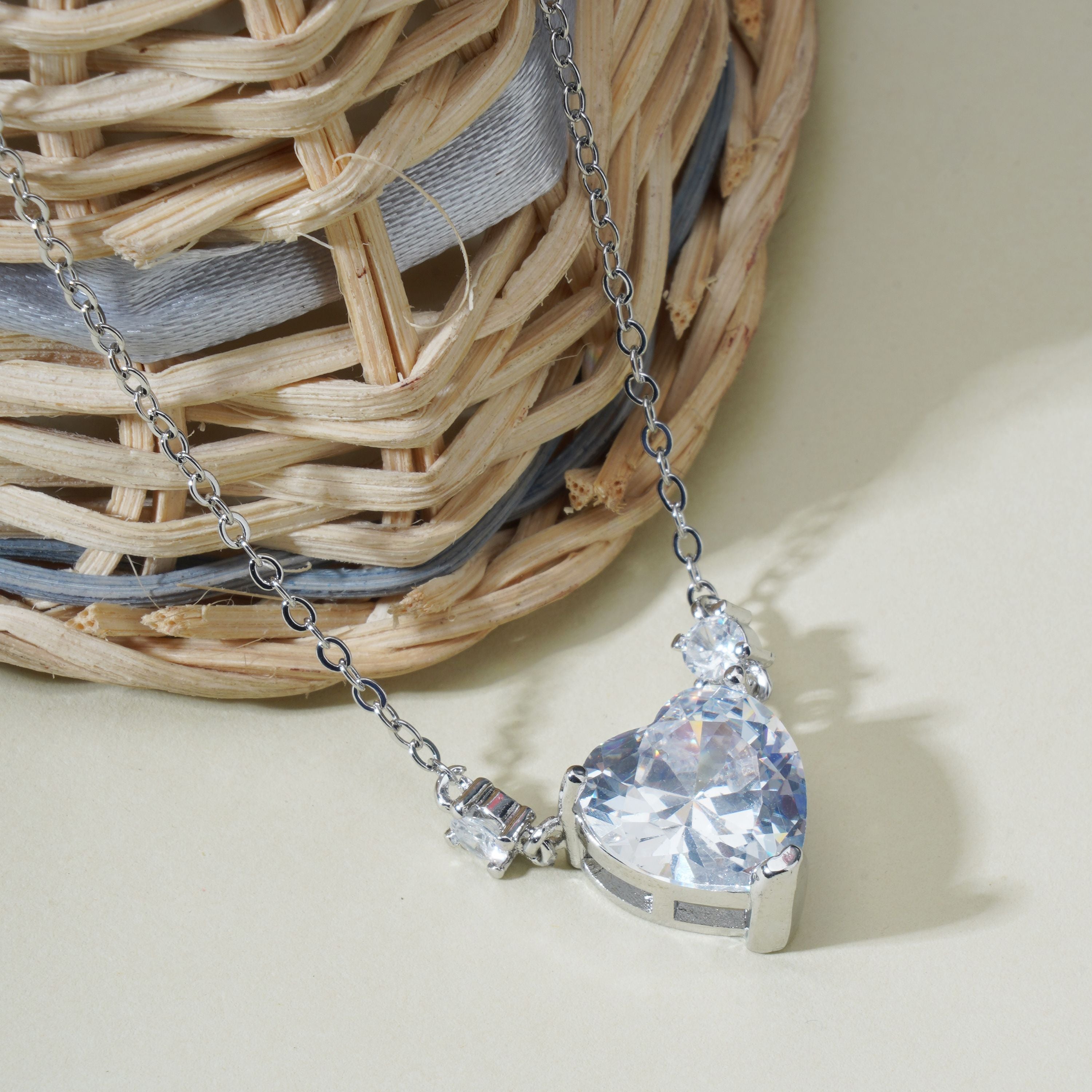 Trendy Silver Heart pendant chain for girls | Birthday Gift | Skin Safe