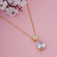 Elegant Anti Tarnish Stone Pendant Chain – Perfect Valentine's Day Gift for Girls & Women.