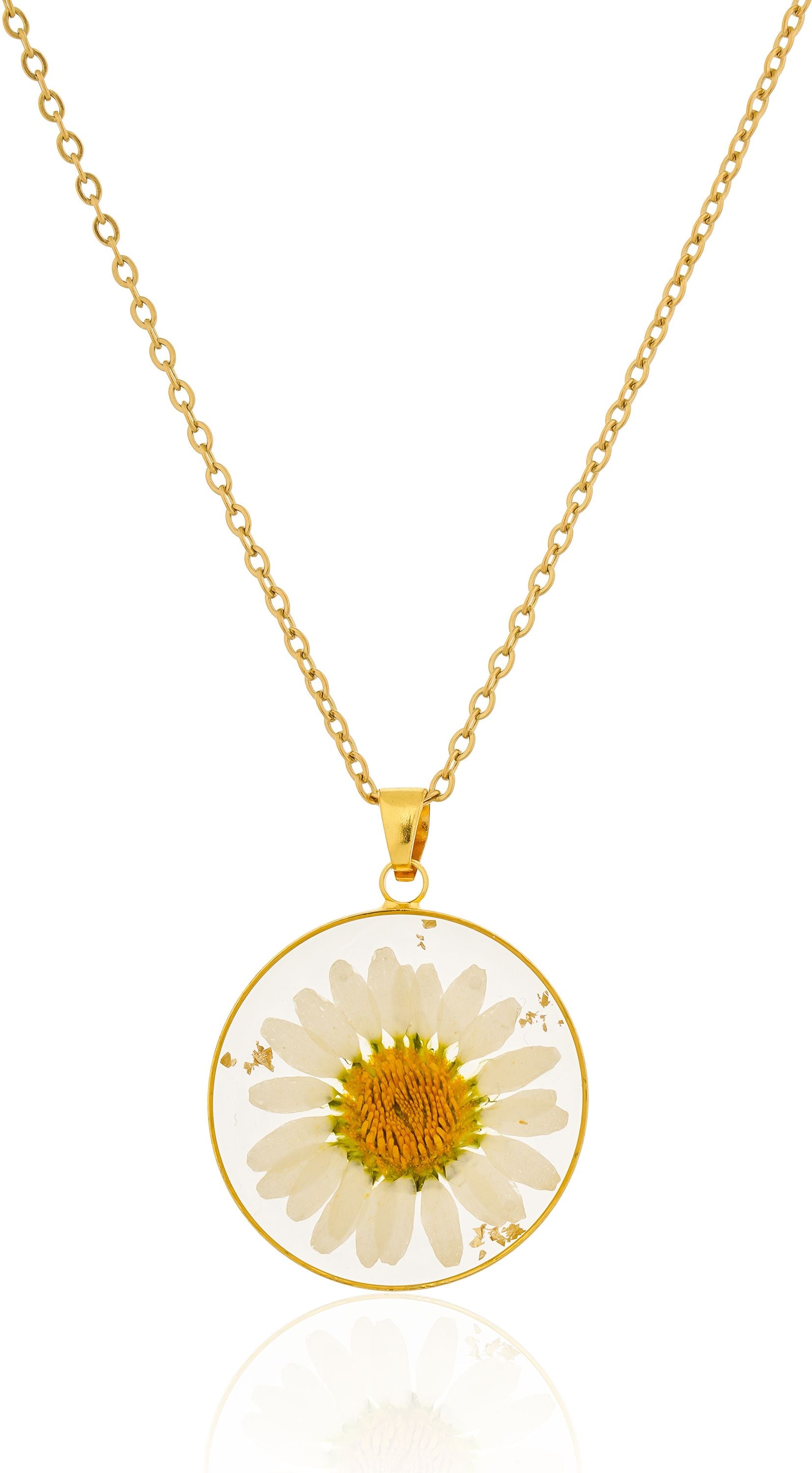 Dried Resin Real Flower Pendant chain for girls | Anniversary Gift | Birthday Gift