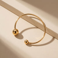 Modern High-Polish Gold Geometric Open Bangle Jewellery for part wear