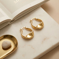 Classic Gold Plated Twisted Chunky Hoop Earrings