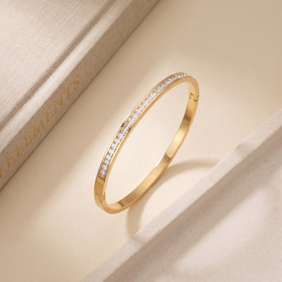 Elegant Gold Toned Crystal Kada for Party & Wedding Wear