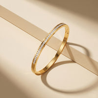 Elegant Gold Toned Crystal Kada for Party & Wedding Wear