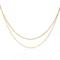 Minimalist Double Layered Gold Chain Necklace
