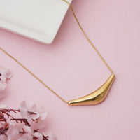 Contemporary Arc Pendant on Sleek Snake Chain