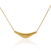 Contemporary Arc Pendant on Sleek Snake Chain