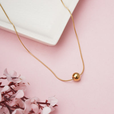Minimalist Gold Plated Sphere Ball Pendant - Second Image