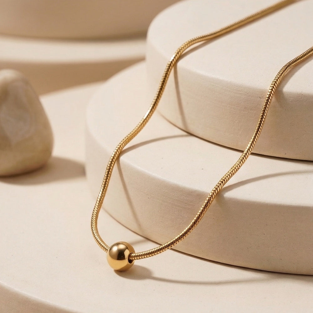 Minimalist Gold Plated Sphere Ball Pendant