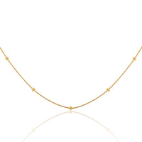Sleek Gold Bead Snake Chain Necklace
