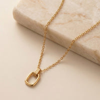 Contemporary Open Oval Link Pendant Necklace